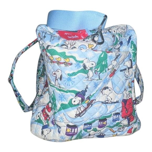 Vera Bradley Ski Slope Snoopy Large Travel Duffel Blue Retired Bag NWT - Picture 2 of 10
